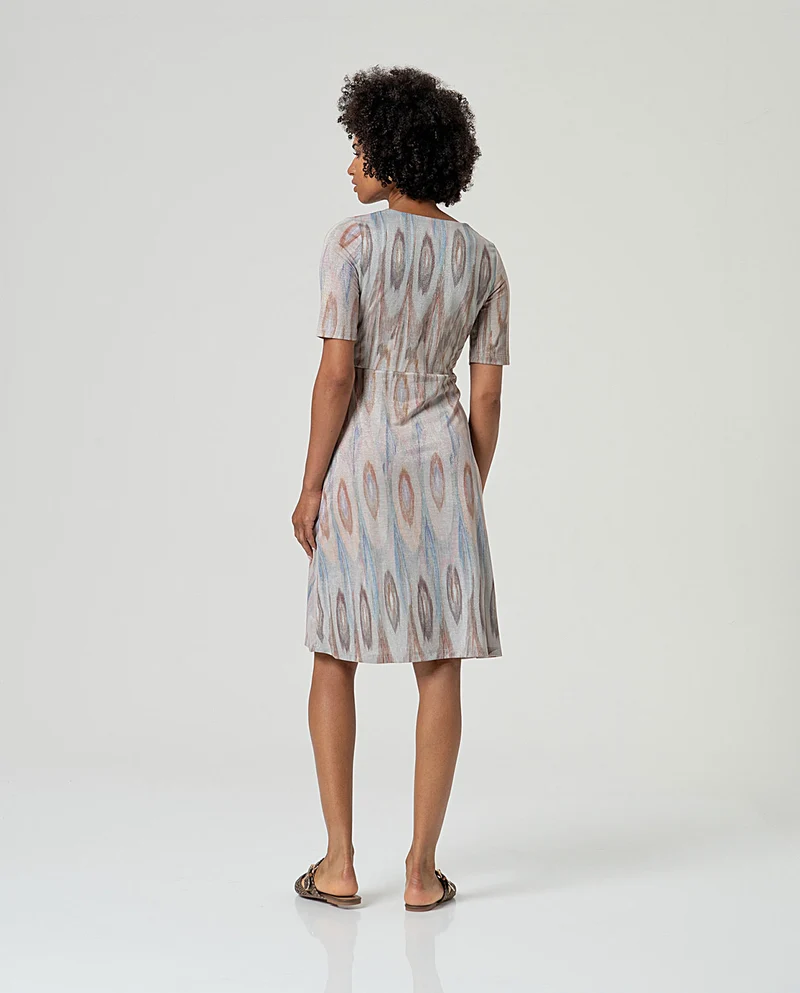 Robe midi imprimée à décolleté croisé