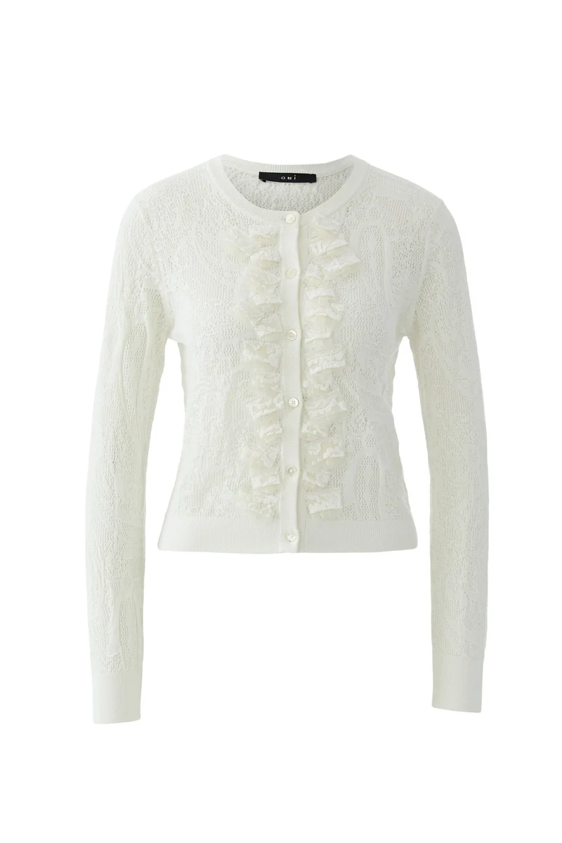Cardigan en maille à volants délicats