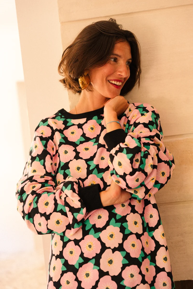 Robe Sweat 100% Coton BIO - Bougainvillier Bico