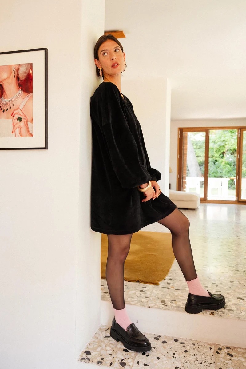 Robe Sweat Velours - Noir