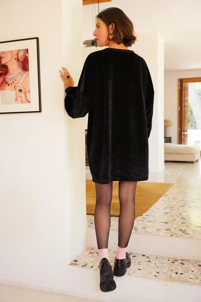 Robe Sweat Velours - Noir