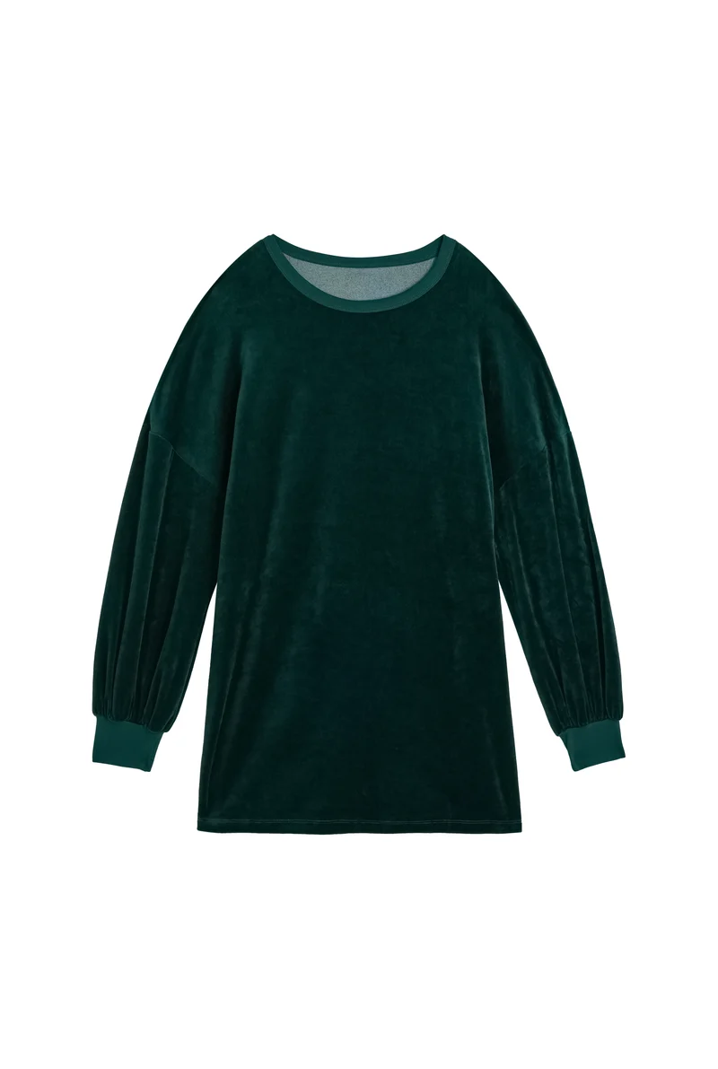 Robe Sweat Velours - Vert Foncé