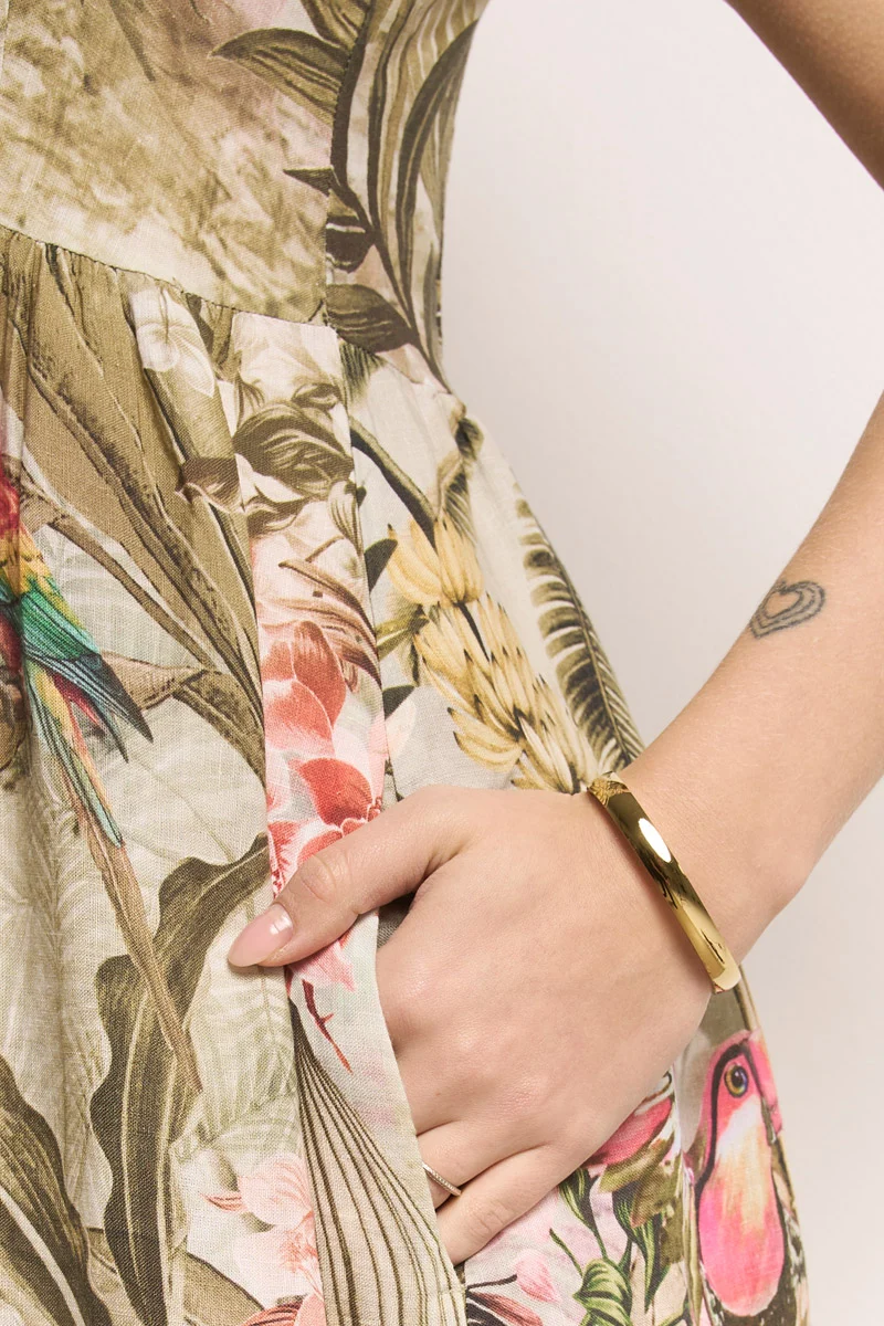Robe longue safari en lin