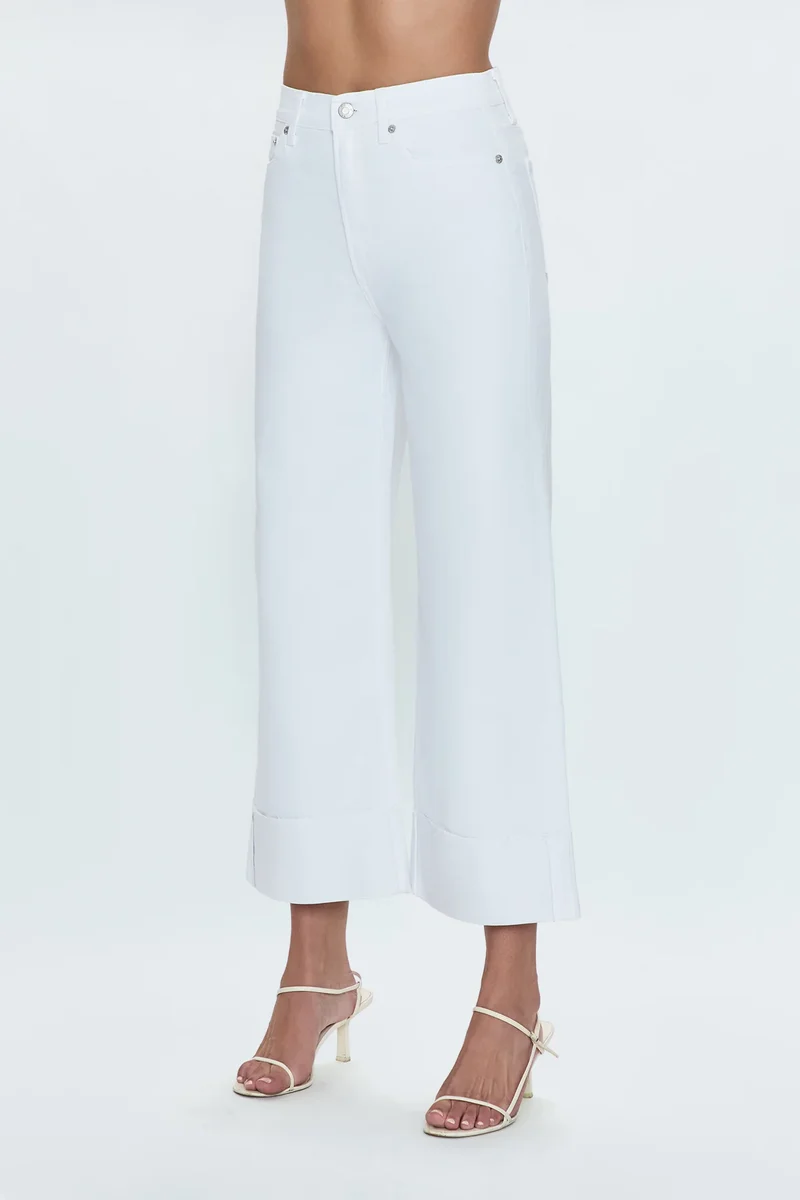 Jeans ample avec revers à taille haute Lana