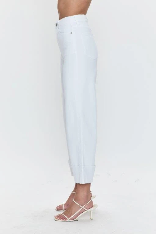 Jeans ample avec revers à taille haute Lana
