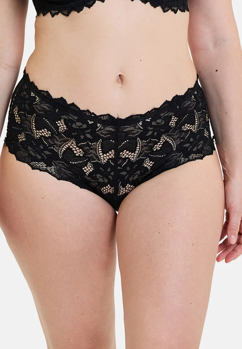 Ensemble Arum noir avec culotte et T-shirt dentelle