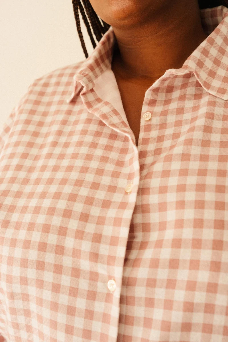 Pyjama Long Flanelle - Vichy Rose