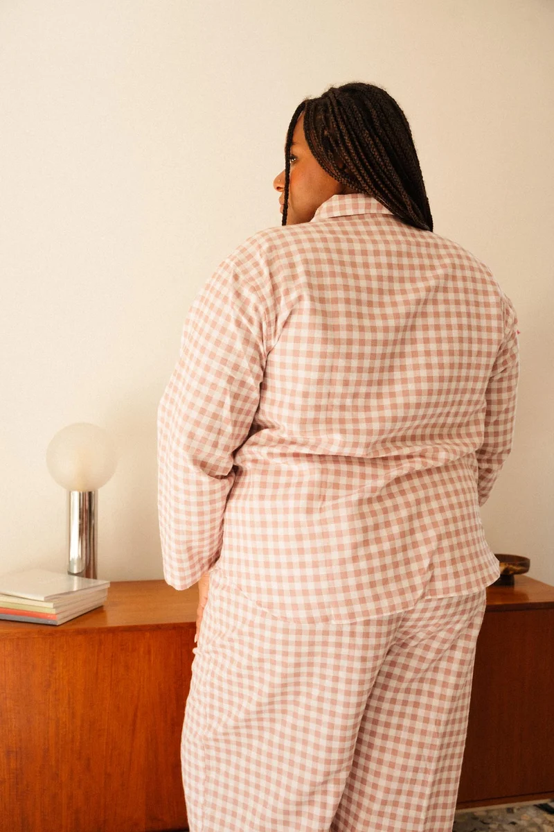 Pyjama Long Flanelle - Vichy Rose