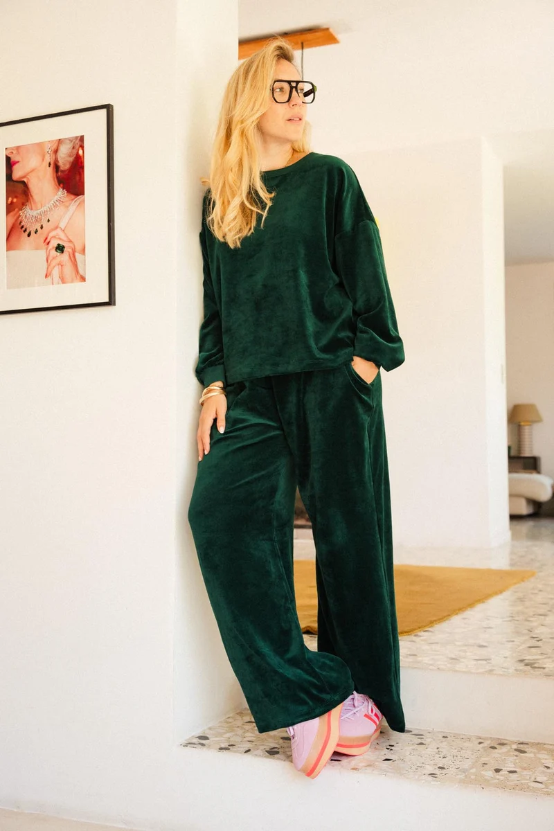 Pantalon Velours - Vert Foncé