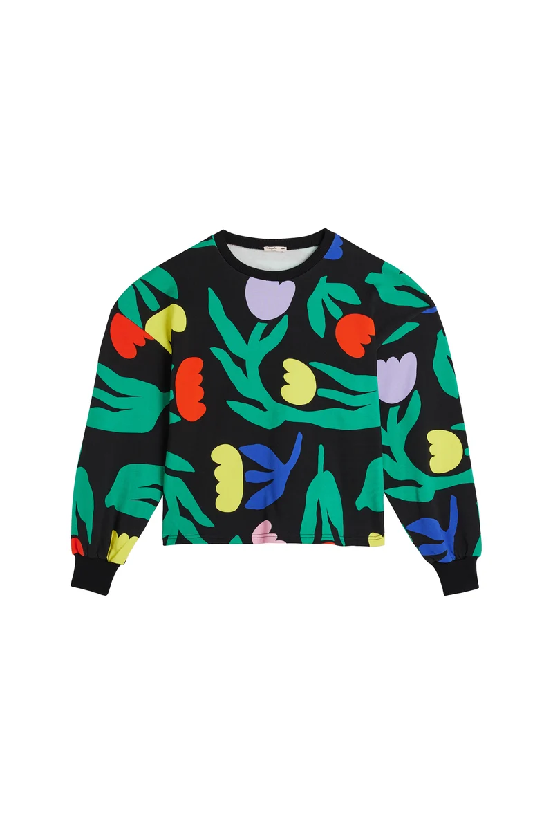 Sweat 100% Coton - Tulipia Noir