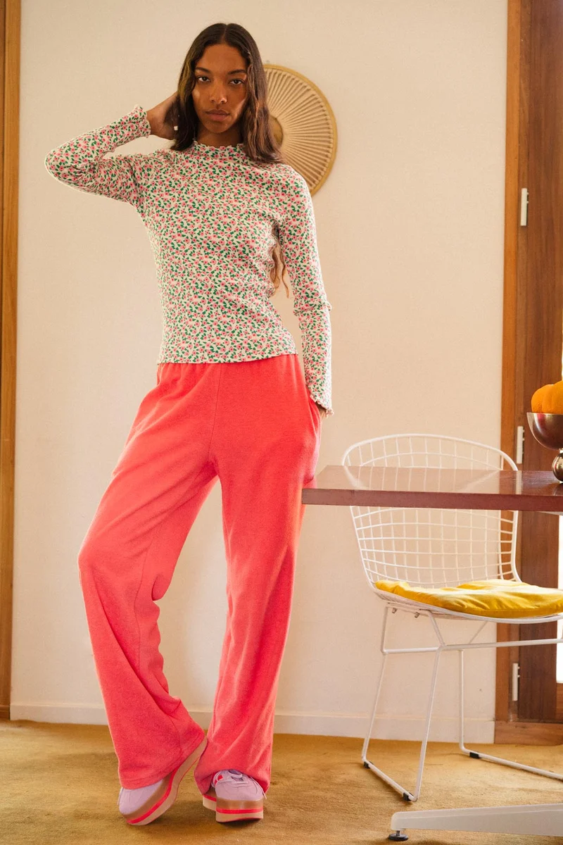 Pantalon Cocoon Coton BIO - Rose
