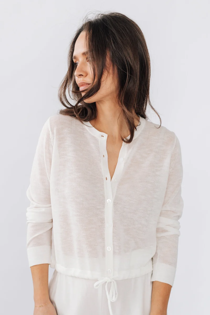 Cardigan élégance en tricot fin - Drew
