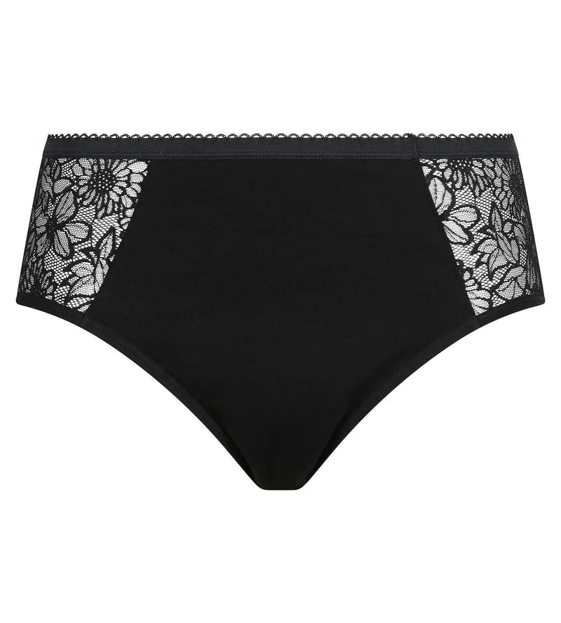 Boxer menstruel coton bio dentelle Noir flux très abondant Dim Protect