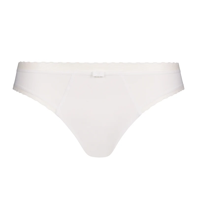 Slip femme en microfibre et tulle Blanc Dim Daily Confort