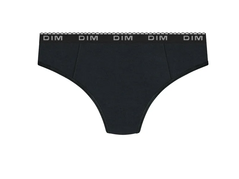 Culotte menstruelle coton bio Noir Flux moyen abondant Dim Protect