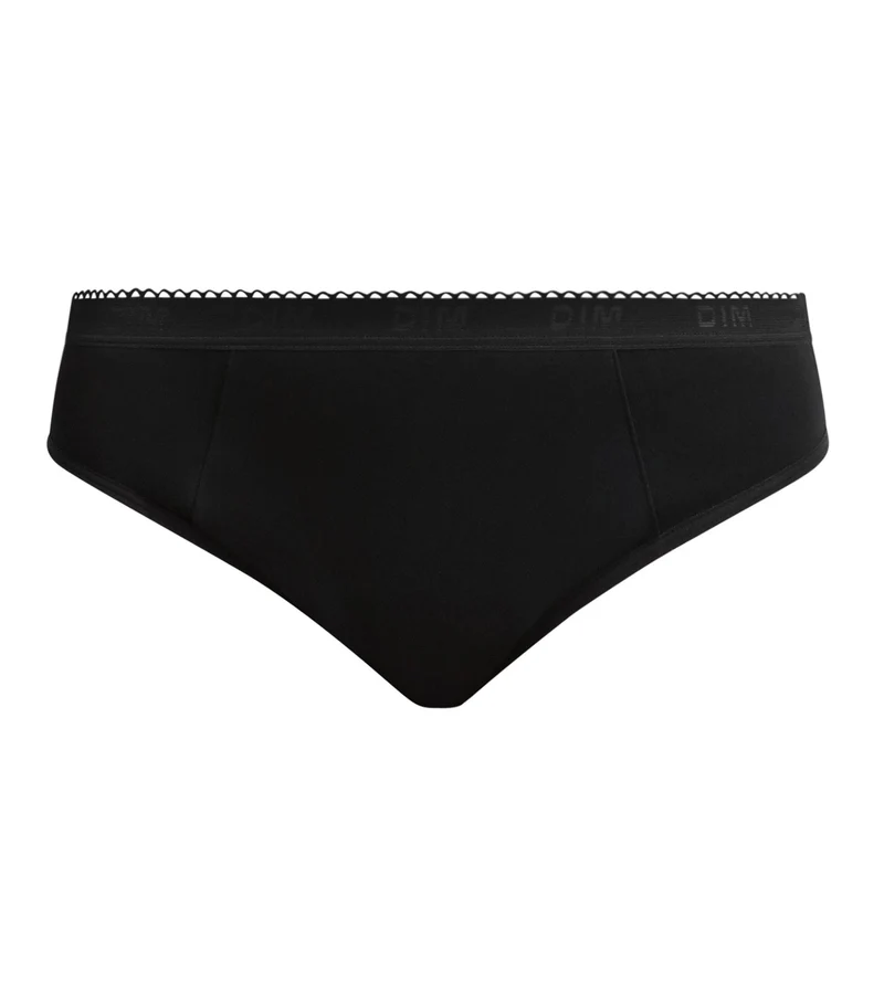 Culotte menstruelle coton bio Noir Flux moyen abondant Dim Protect