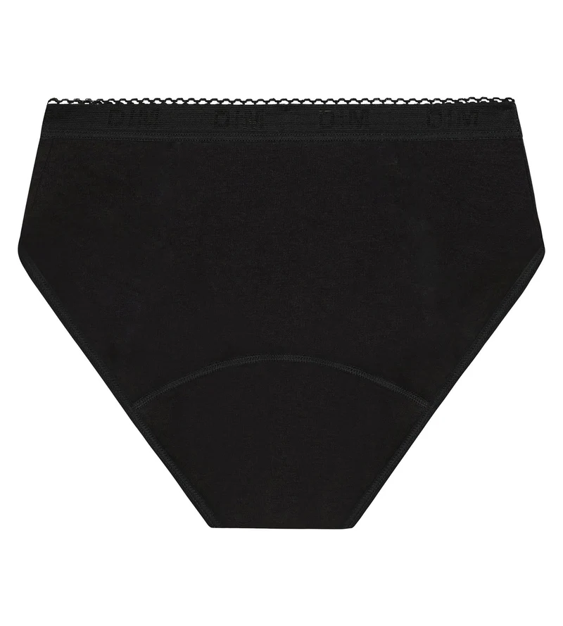 Slip menstruel fille coton bio Noir Flux moyen Dim My Protect
