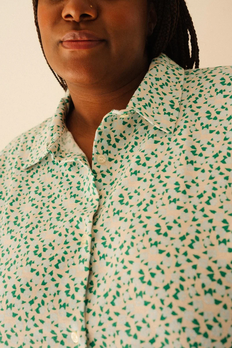 Pyjama Long Flanelle - Mini Fleurs Bleu Clair