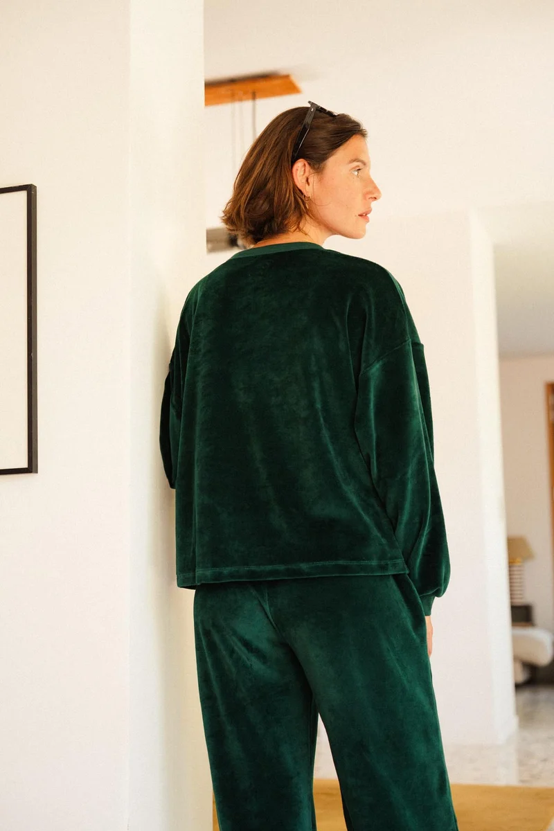 Sweat Velours - Vert Foncé
