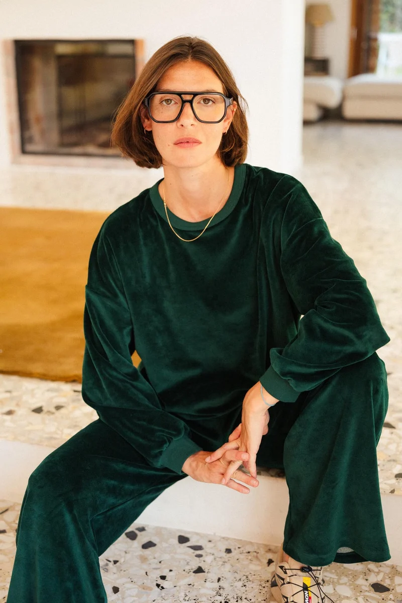 Sweat Velours - Vert Foncé