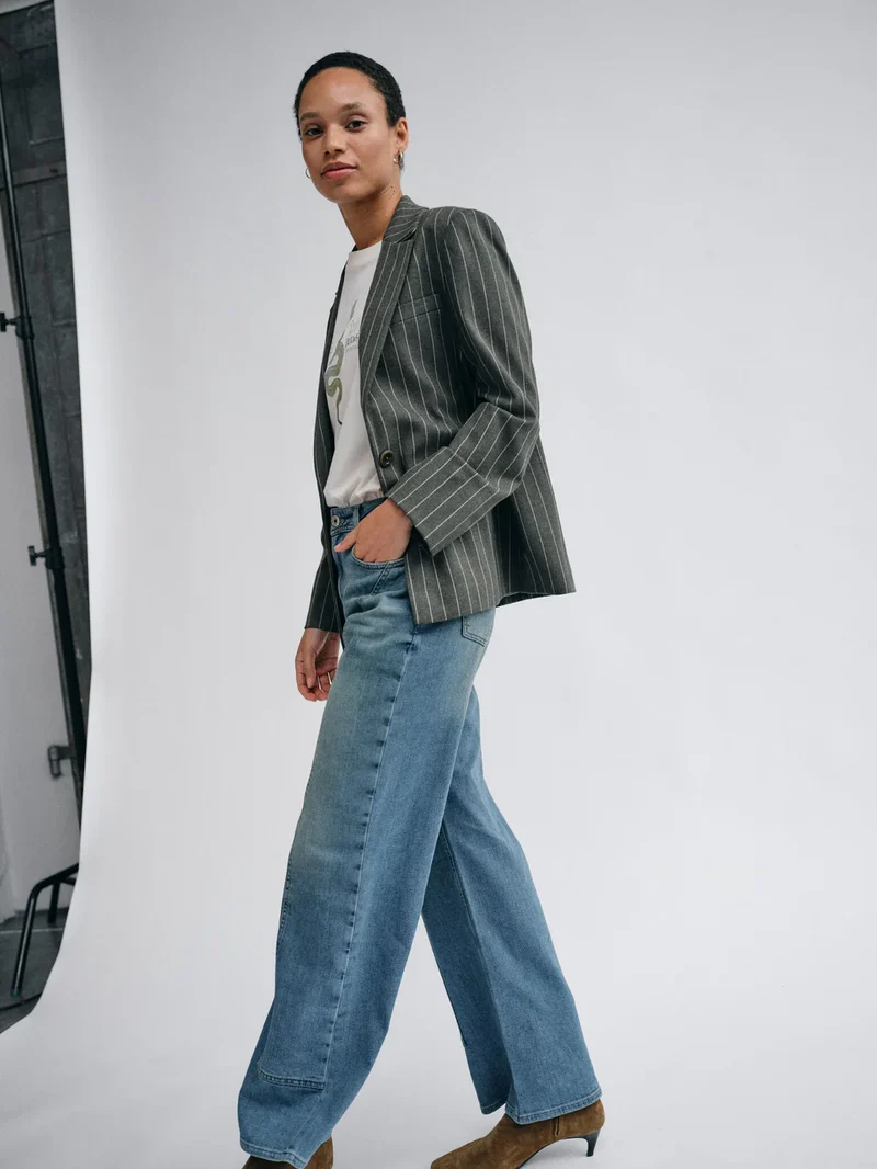 Jeans à jambe large et coutures apparentes Dara Remy