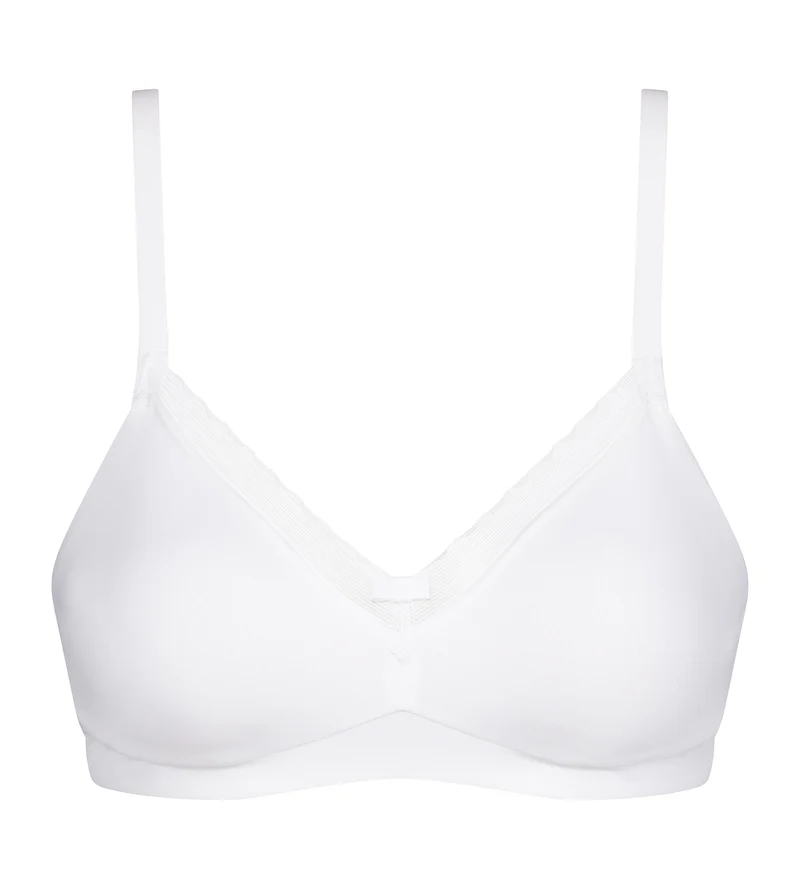 Soutien-gorge sans armature microfibre et tulle Blanc Daily Confort