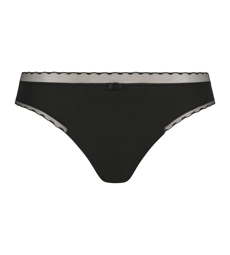 Slip femme en microfibre et tulle Noir Dim Daily Confort