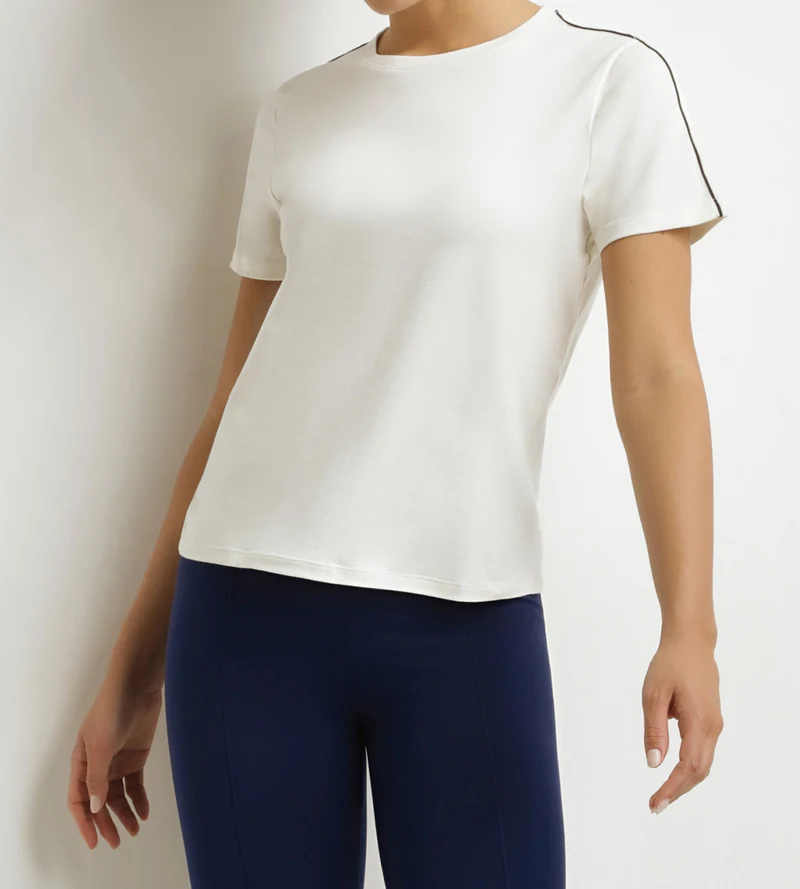 T-shirt de sport femme thermorégulateur en jersey Écru Dim Move