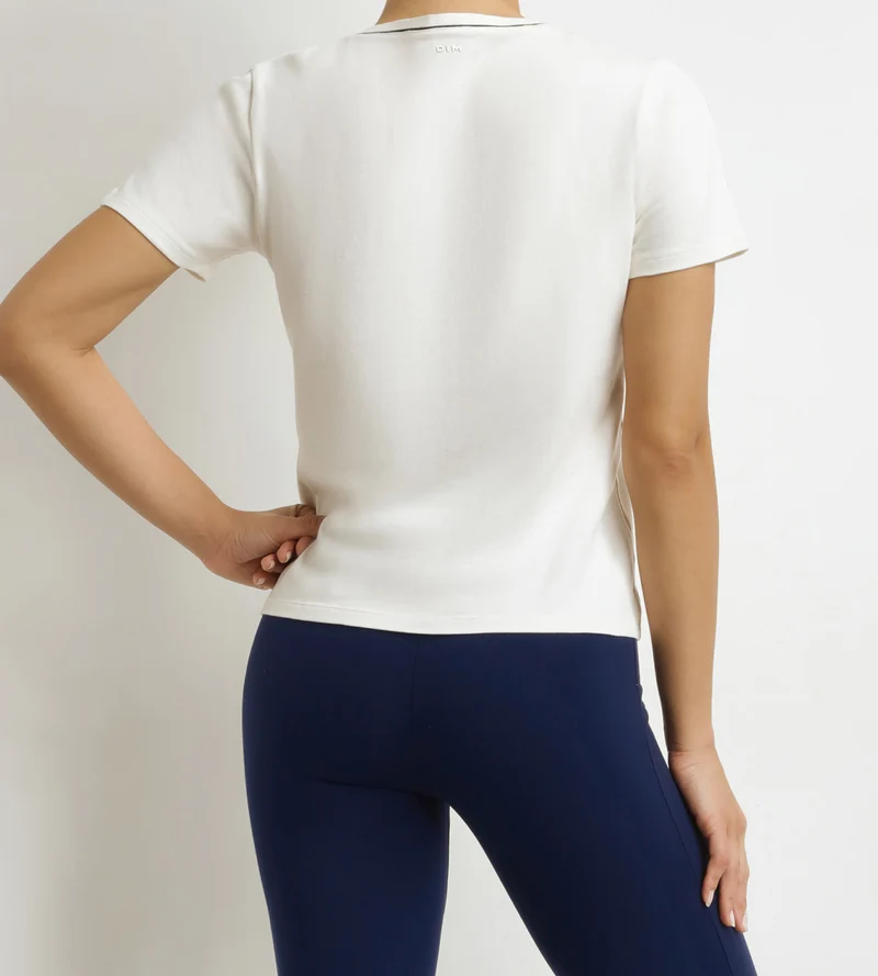 T-shirt de sport femme thermorégulateur en jersey Écru Dim Move