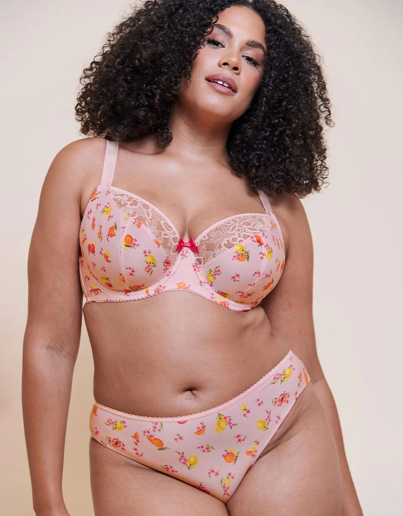 Curvy Kate Spellbound Brazilian Brief Blush Floral Print