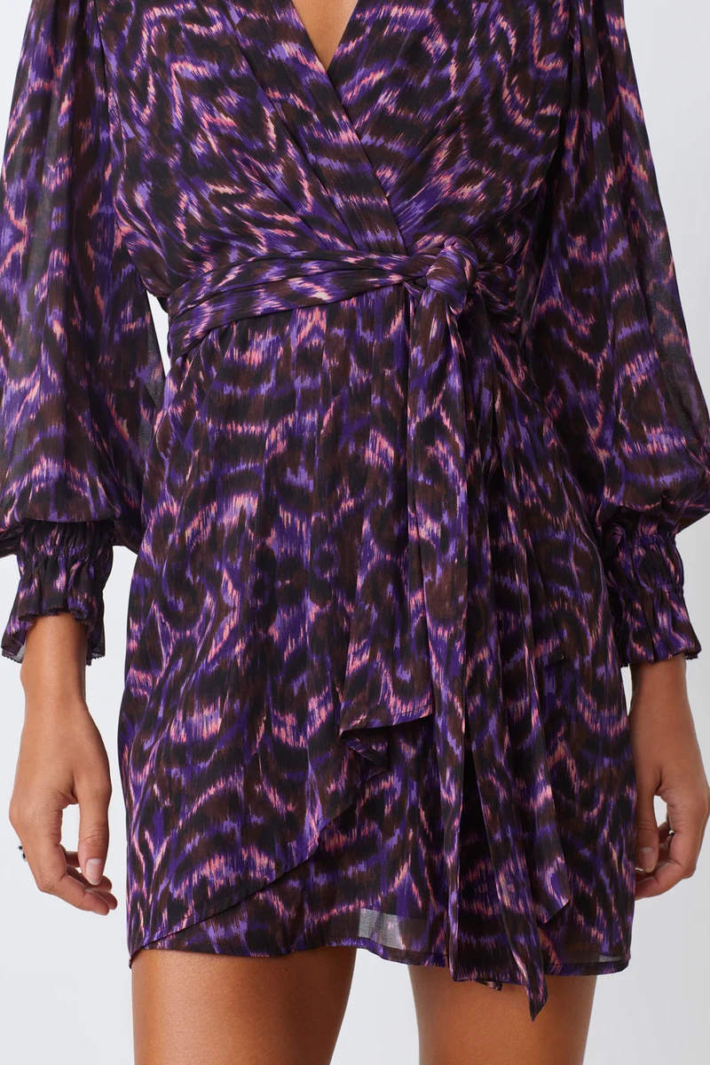Robe courte avec imprimé ikat Cristal