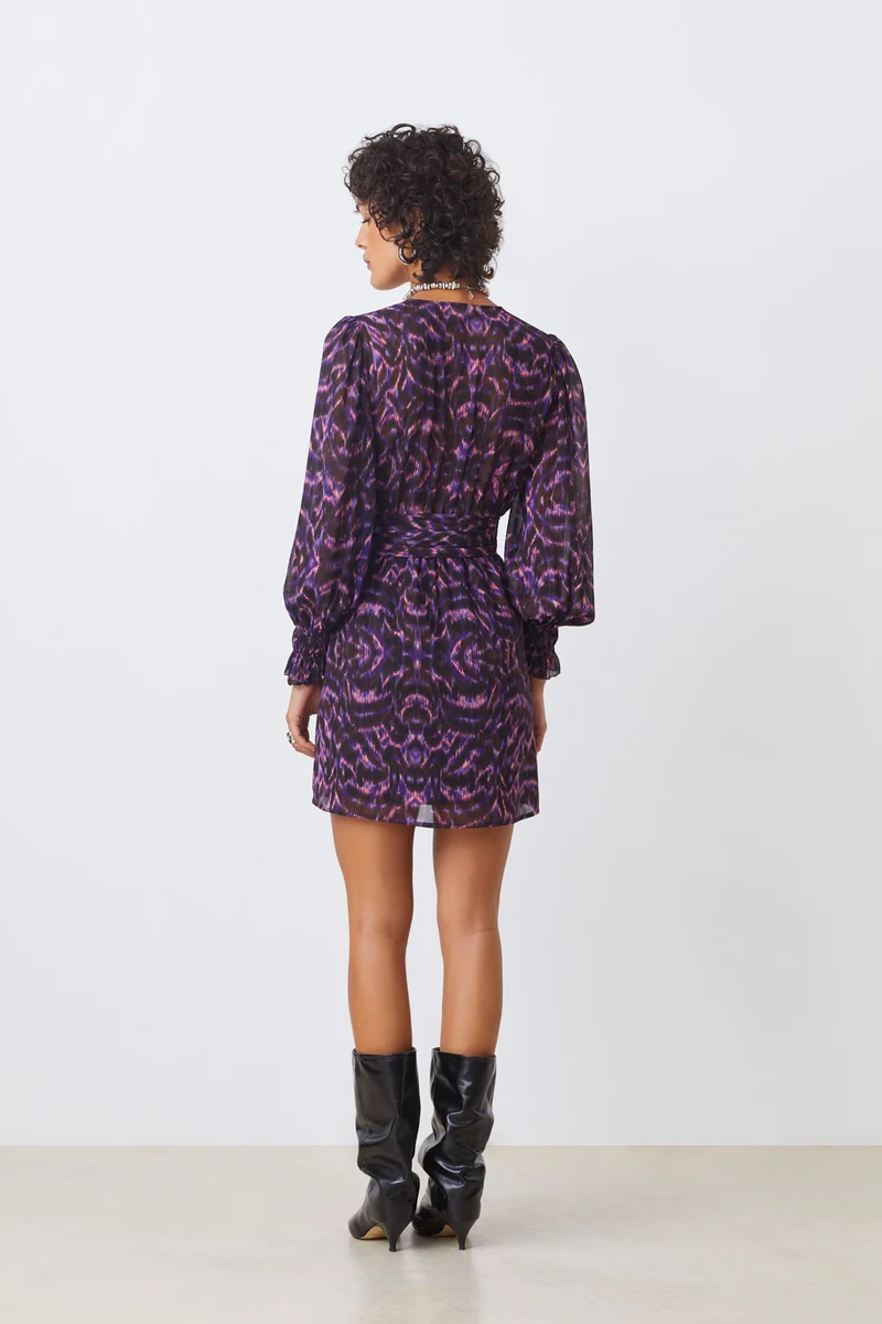 Robe courte avec imprimé ikat Cristal