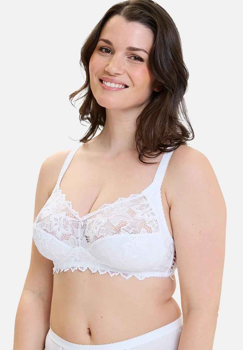 Soutien-gorge emboîtant Dentelle Plus sans armatures Coton d'Arum Blanc