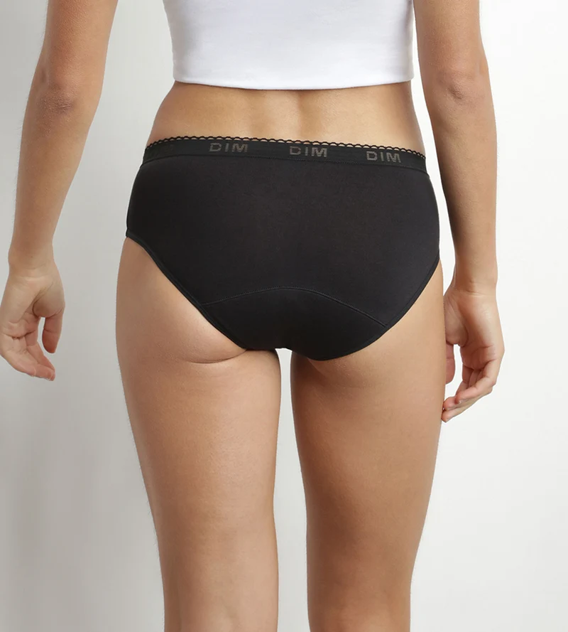 Culotte menstruelle coton bio Noir Flux très abondant Dim My Protect