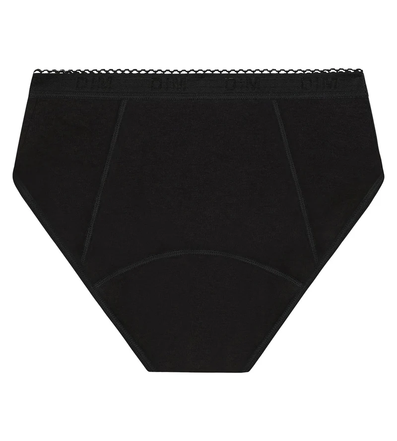 Shorty menstruel coton bio Noir Flux très abondant Dim Protect