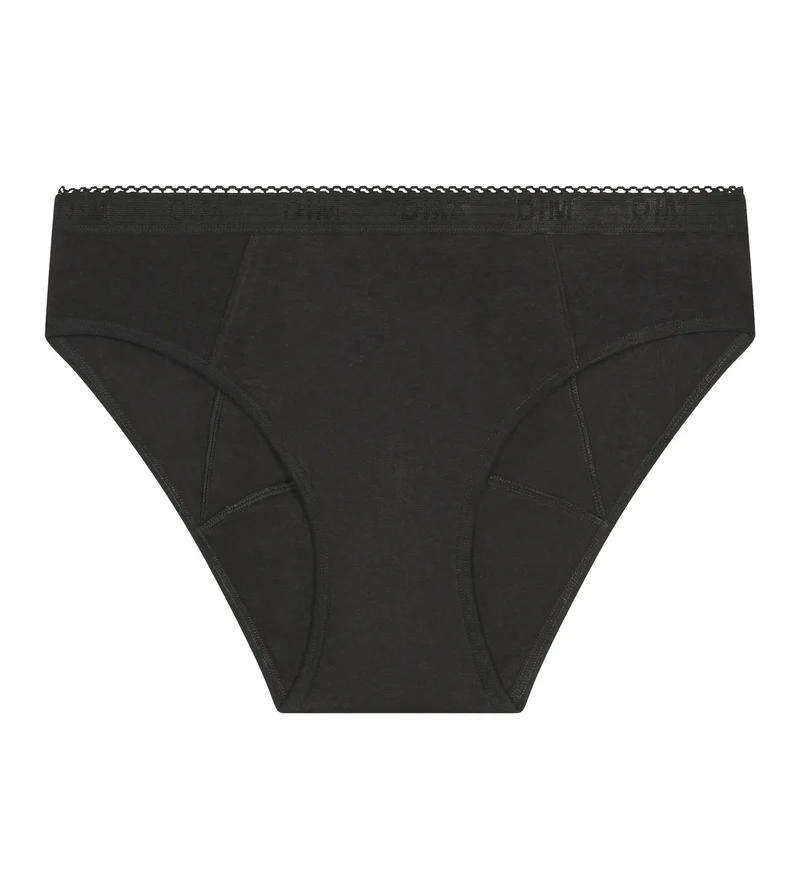 Culotte de règles lavable en coton bio Noir Flux très abondant Dim Protect