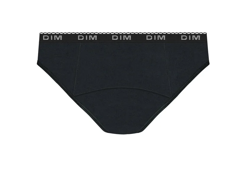 Culotte de règles lavable en coton bio Noir Flux très abondant Dim Protect