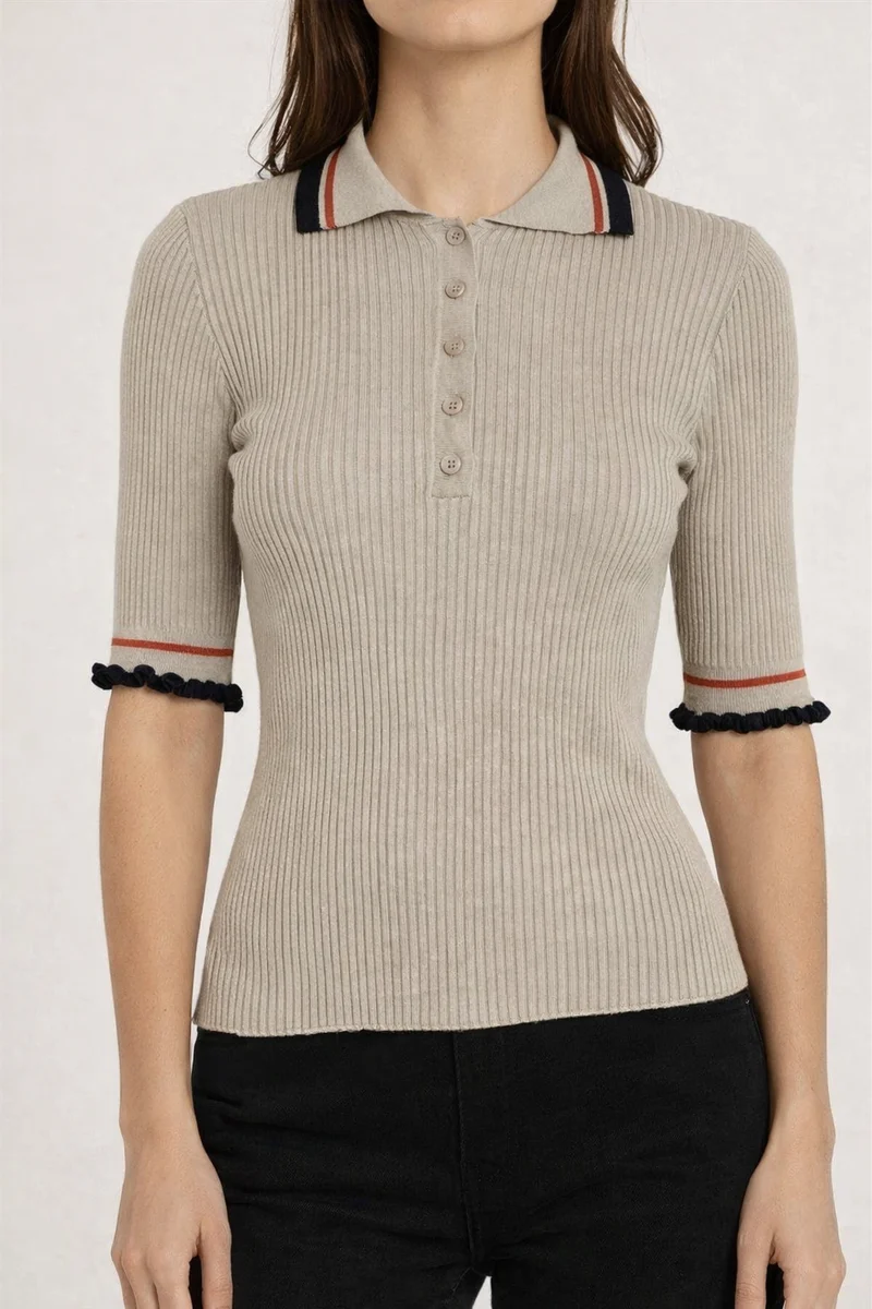 Polo tricot côtelé Signea