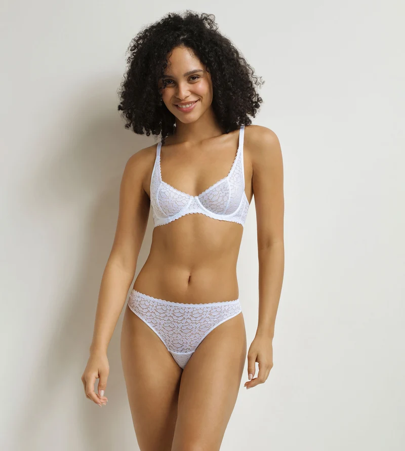 Tanga femme Blanc Dim Daily Dentelle