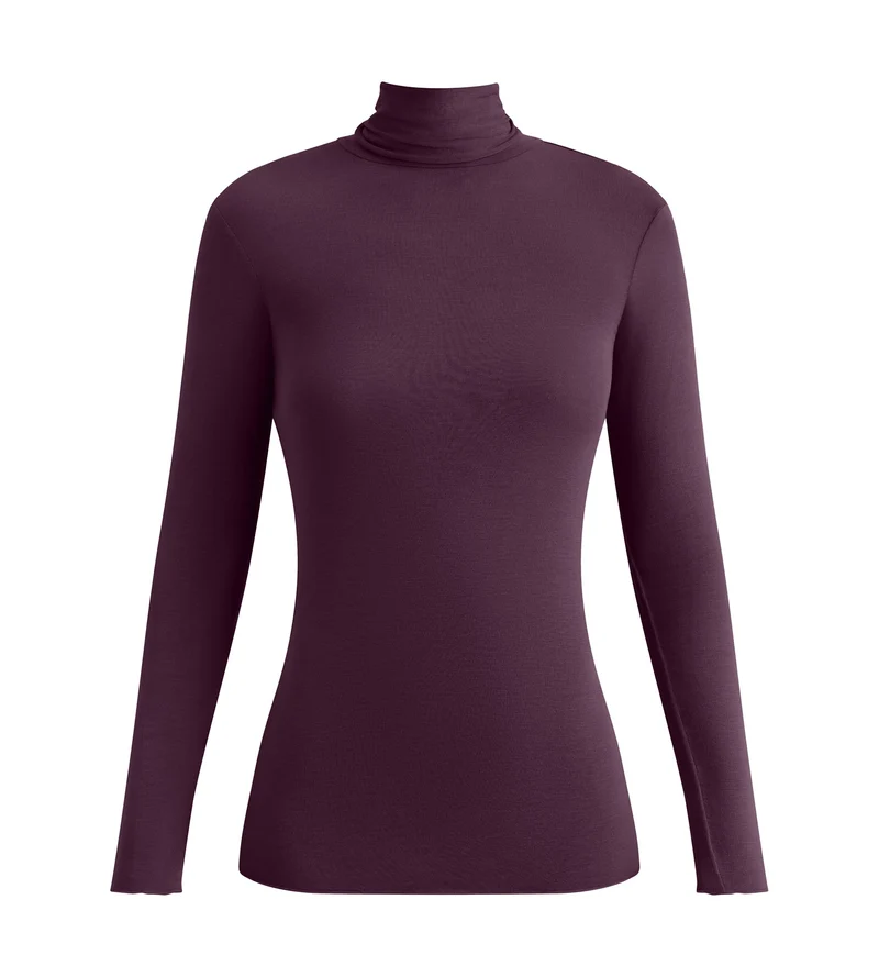 T-shirt femme à col montant Violet Dim Thermal