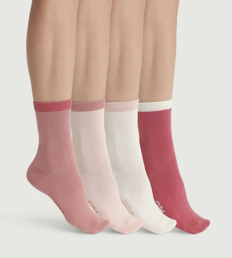 Lot de 4 paires de chaussettes femme Rose EcoDim Mode