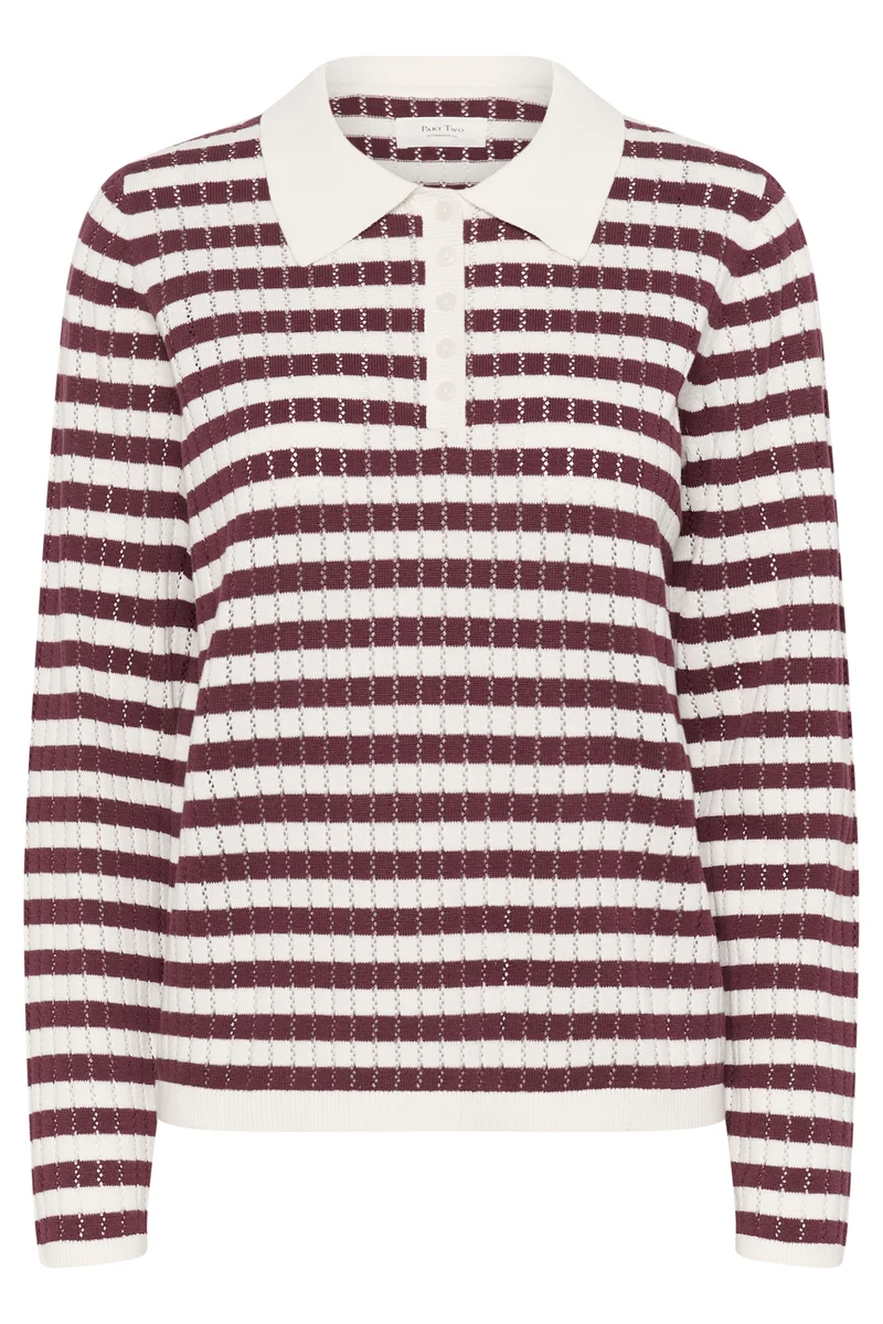 Polo en tricot texturé à rayures Zaria