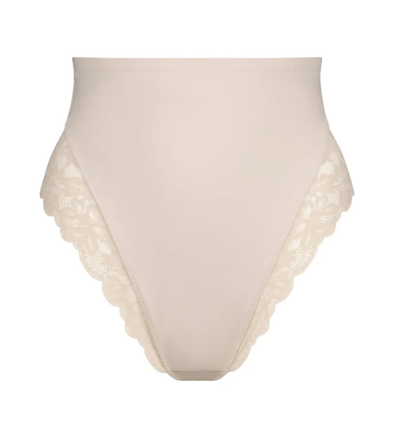String galbant taille haute microfibre et dentelle Nude Dim Silhouette Elegance
