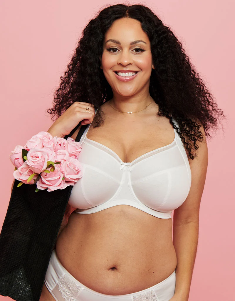 Adella Aurae Cotton Full Cup Side Support Bra White