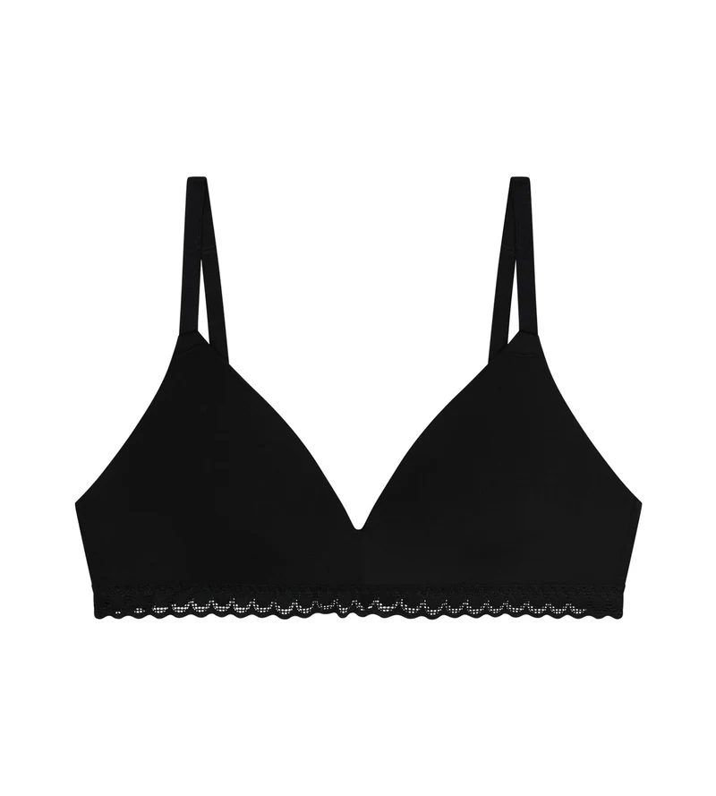 Soutien-gorge fille sans armature microfibre et dentelle Noir Daily