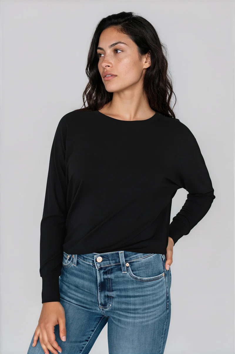 T-shirt doux confort à manches longues dolman - Margot