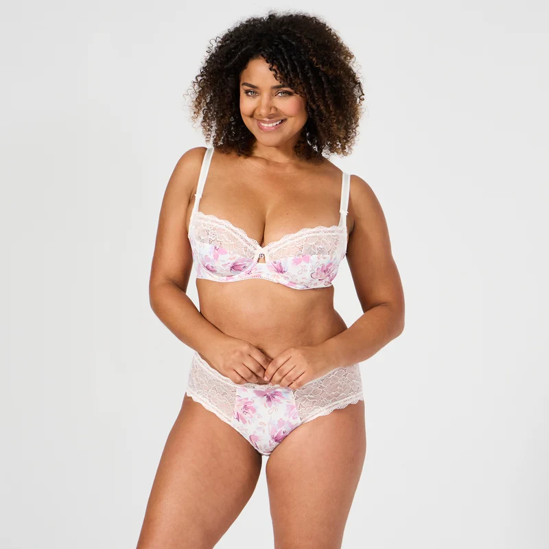 Shorty ivoire fleurs Luccia Twist