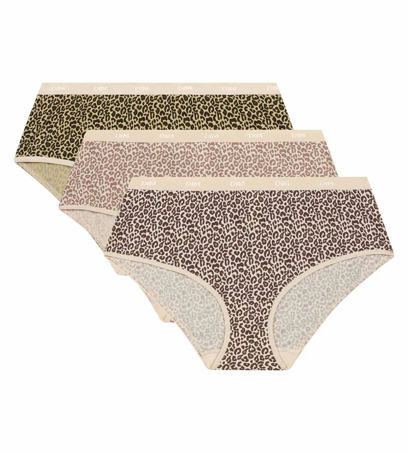 Lot de 3 boxers femme motif leopard Noir Beige Les Pockets