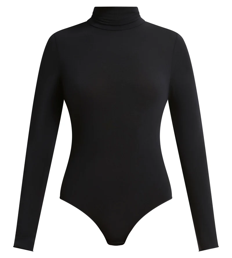 Body femme col roulé modal et cachemire Noir Light & Warm