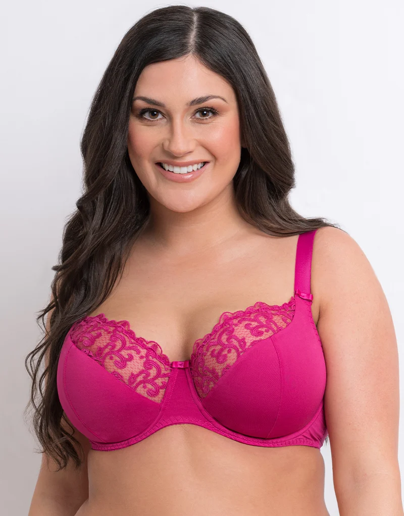 Flirtelle Swirl Balcony Bra Magenta